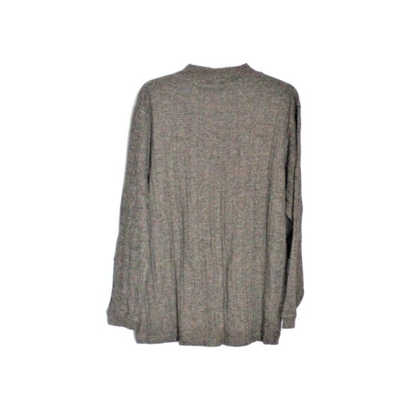 Vintage Perry Ellis Mock Turtle Neck Sweater Tan & Grey  Men's Size Large - Picture 3 of 4